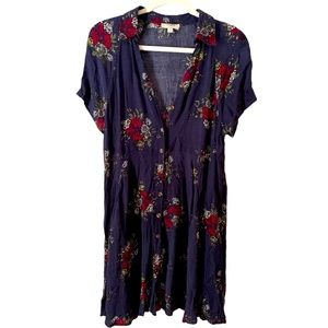 COPY - 🍄 Umgee Cottagecore Breezy Floral Print Dress - Navy Size Small V Neck